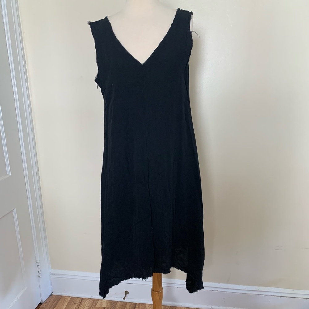 Ricciel Asymmetrical V-Neck Linen Dress